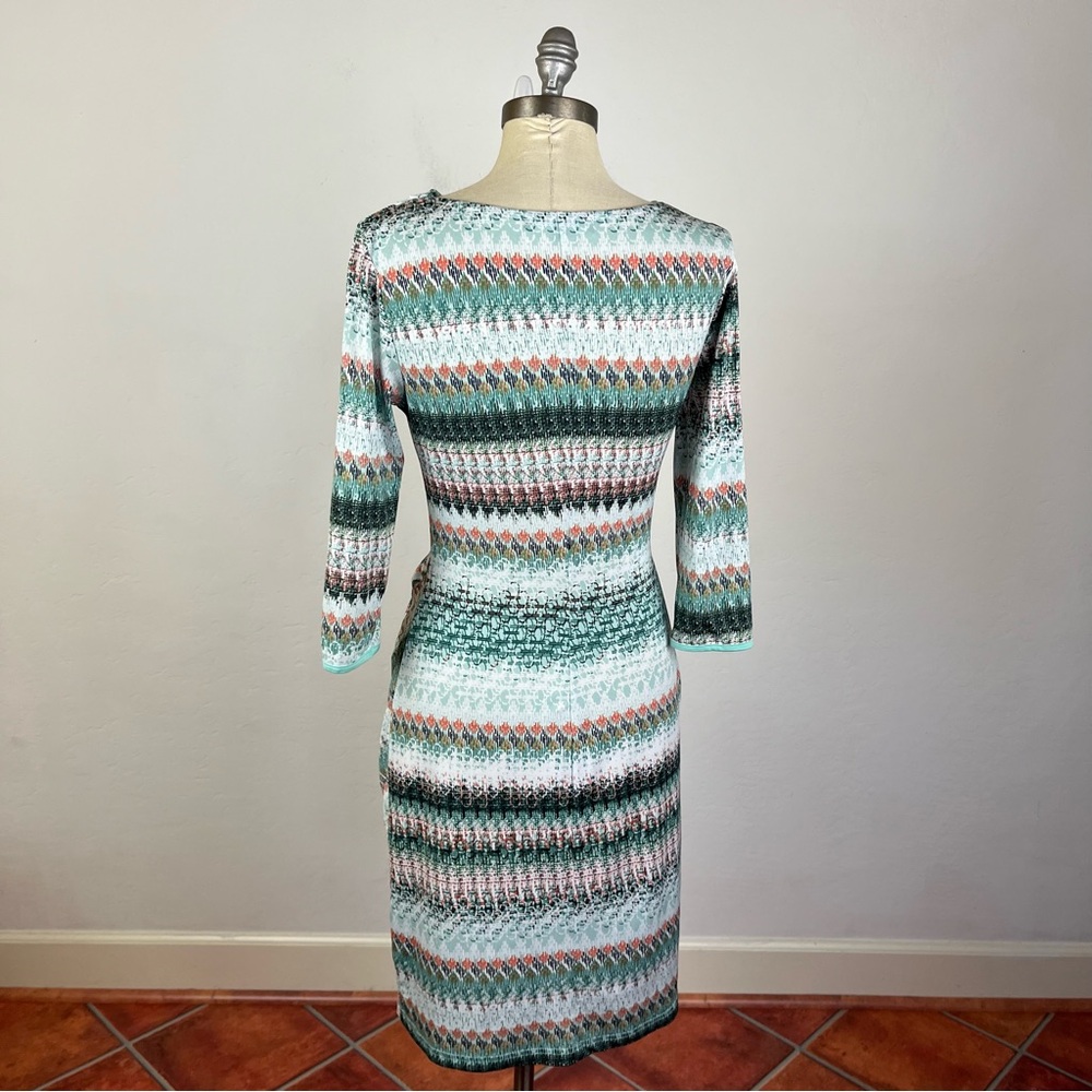 Ilse Jacobsen Pattern Drape Neck Long Sleeve Dress - image 5